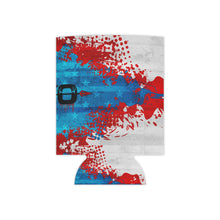 Load image into Gallery viewer, Can Cooler — Patriotic Red White Blue Arrow Splash Beer Koozie