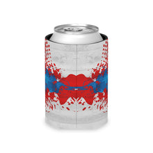 Load image into Gallery viewer, Can Cooler — Patriotic Red White Blue Arrow Splash Beer Koozie
