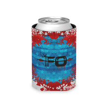 Load image into Gallery viewer, Can Cooler — Patriotic Red White Blue Arrow Splash Beer Koozie
