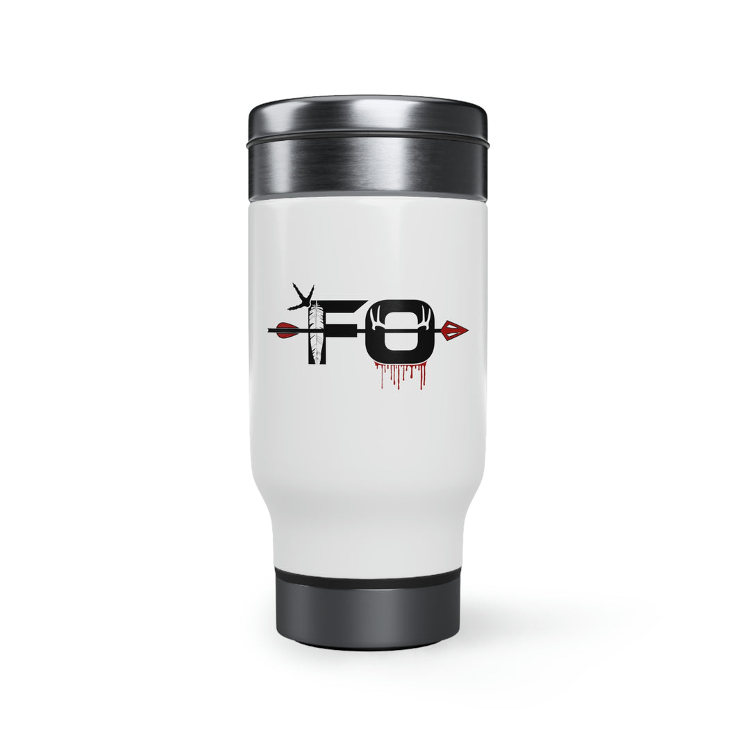 FO-Logo Stainless Steel Travel Mug with Handle, 14oz